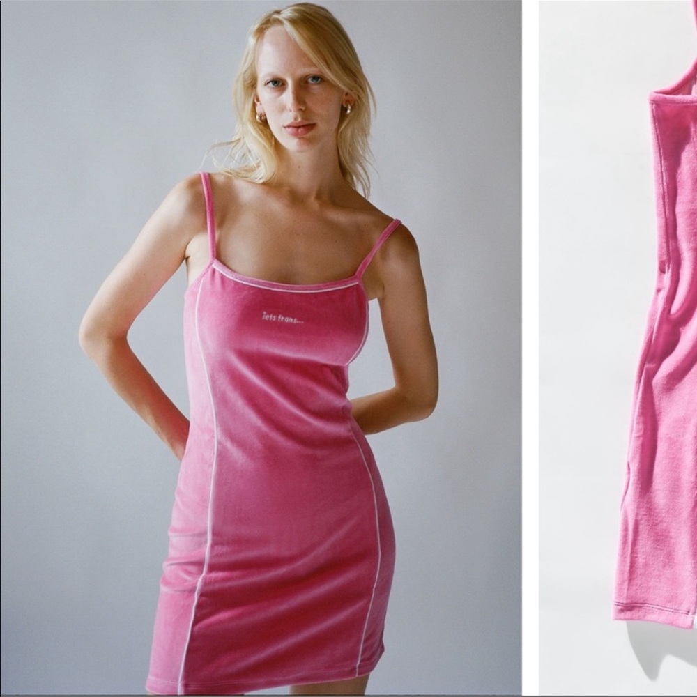 iets frans… Velour Mini Slip Dress